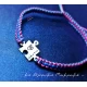 Set of four bracelets with a puzzle piece and your own engraving