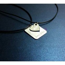 Handmade silver jewelry for couples My heart is missing you