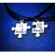 Ασημένια κομμάτια puzzle μενταγιόν Holmes Watson