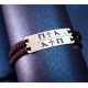 Handmade silver bracelets with your own engraving for couples set (2pcs)