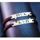 Handmade silver bracelets with your own engraving for couples set (2pcs)