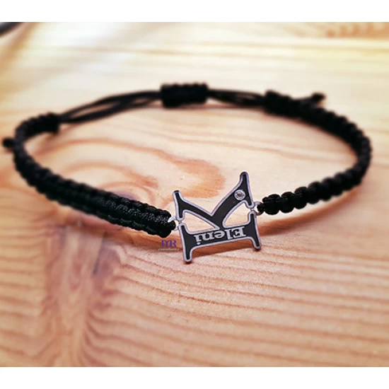 Silver bracelet with initial and engraving of your choice