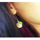 Handmade earrings green tea with lemon.