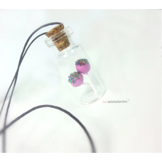 Κολιέ μίνι cakepops σε μπουκαλάκι!