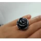 Handmade antique black rose ring