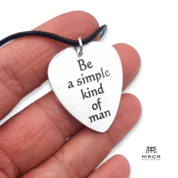 Μενταγιόν ασημένια πένα κιθάρας be a simple kind of man