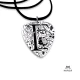 Silver guitar nib pendant with an initial of your choice engraved