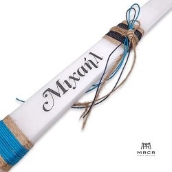 Handmade placket Easter candle with name - text of your choice C08