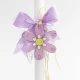 Easter candle with pink wooden flower