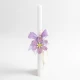 Easter candle with pink wooden flower
