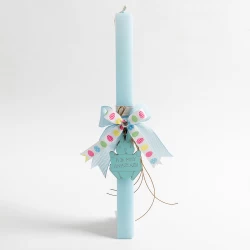 Easter candle blue bunny my first Resurrection