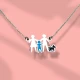 Silver 925 family necklace mom dad boy dog handmade