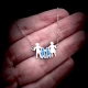 Silver pendant family mom dad two boys