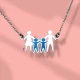 Silver pendant family mom dad two boys