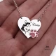 Silver pendant with photo and paw print