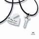 Handmade silver jewelry for couples heart with key