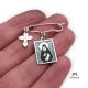 Silver children's pin with the image of Agios Paisios